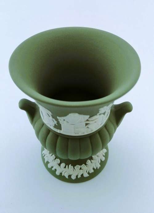 Wedgwood Jasper Green Vase  #