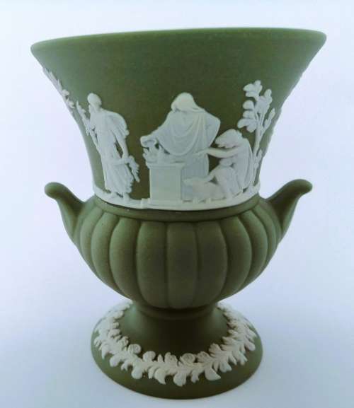 Wedgwood Jasper Green Vase  #