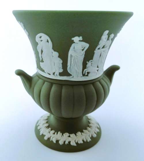 Wedgwood Jasper Green Vase  #