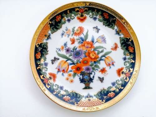 Vintage BWA Japan Imperial  Imari Ware  Porcelain Plate - Flowers #