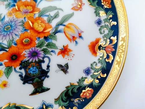 Vintage BWA Japan Imperial  Imari Ware  Porcelain Plate - Flowers #
