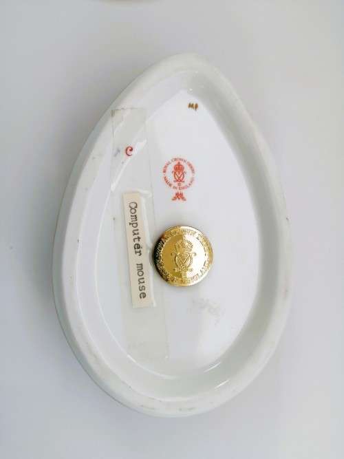 Royal Crown Derby Computer Mouse Paperweight - Gold Stopper