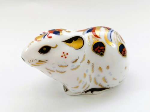 Royal Crown Derby Bank Vole Paperweight - Gold Stopper
