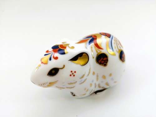 Royal Crown Derby Bank Vole Paperweight - Gold Stopper
