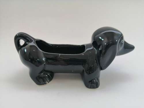Very cute vintage Black Dachshund Sausage Dog holder