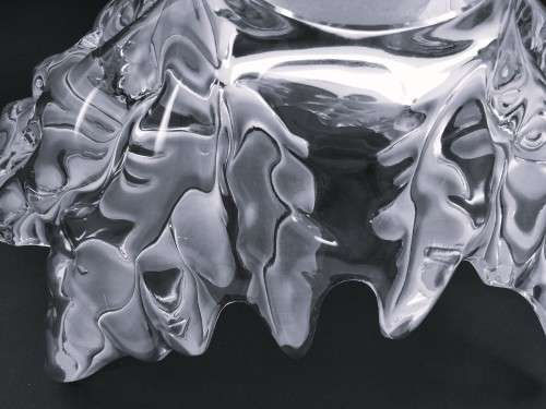 Spectacular Lalique Champs-Elysees clear crystal centerpiece bowl