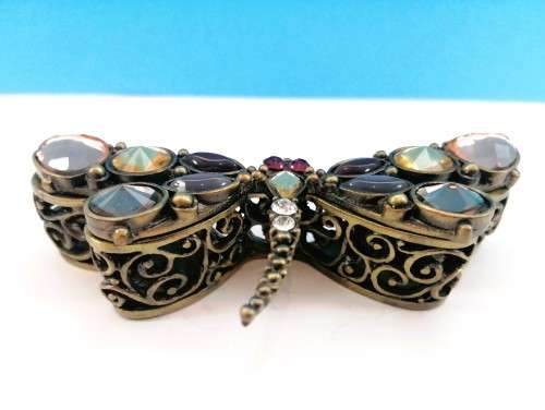 Jeweled Metal Trinket Box Butterfly