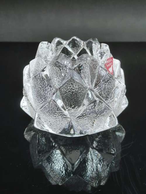 Orrefors Sweden Crystal Art Glass Votive Candle Holder