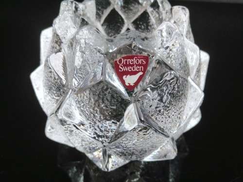 Orrefors Sweden Crystal Art Glass Votive Candle Holder