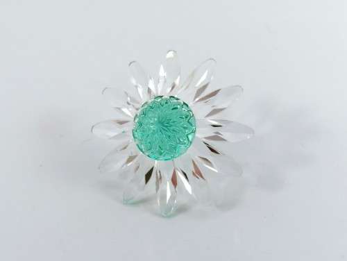Lovely Swarovski Crystal Clear Green Marguerite Daisy Flower  #