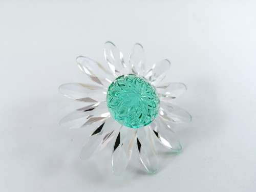 Lovely Swarovski Crystal Clear Green Marguerite Daisy Flower  #