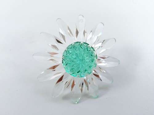 Lovely Swarovski Crystal Clear Green Marguerite Daisy Flower  #