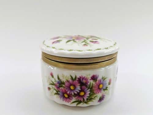 Vintage Royal Albert China Trinket Box Flower Of The Month Series September