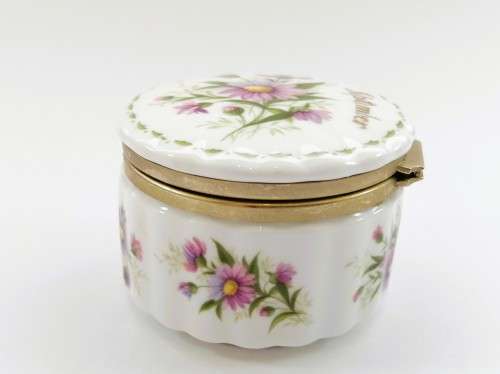 Vintage Royal Albert China Trinket Box Flower Of The Month Series September