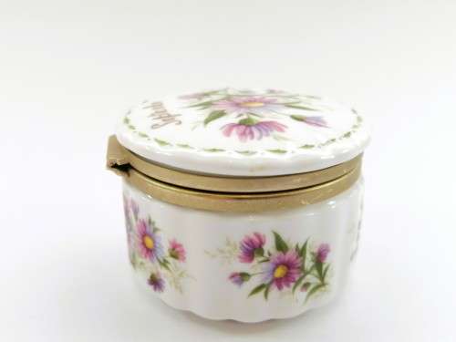 Vintage Royal Albert China Trinket Box Flower Of The Month Series September