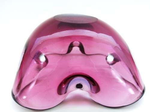 Large Murano Hand Blown Glass Pink and Blue Dish Bowl