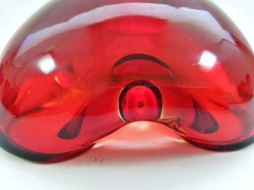 Murano Hand Blown Glass Red Dish Bowl