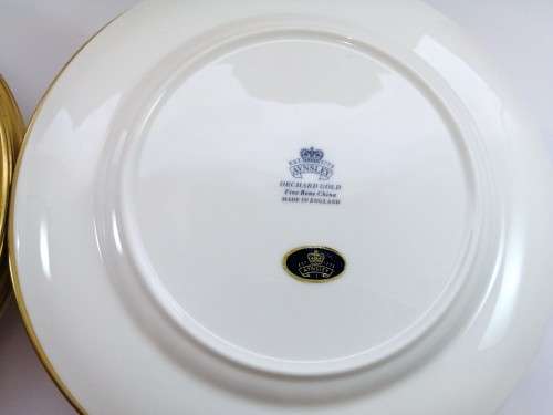 Aynsley Orchard Gold Still Life Fruit Pattern 12 Large Dinner Plates