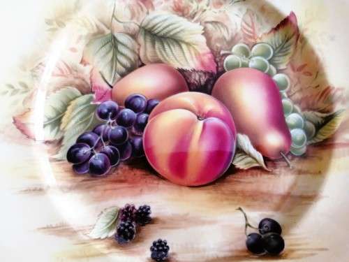 Aynsley Orchard Gold Still Life Fruit Pattern 12 Side Plates