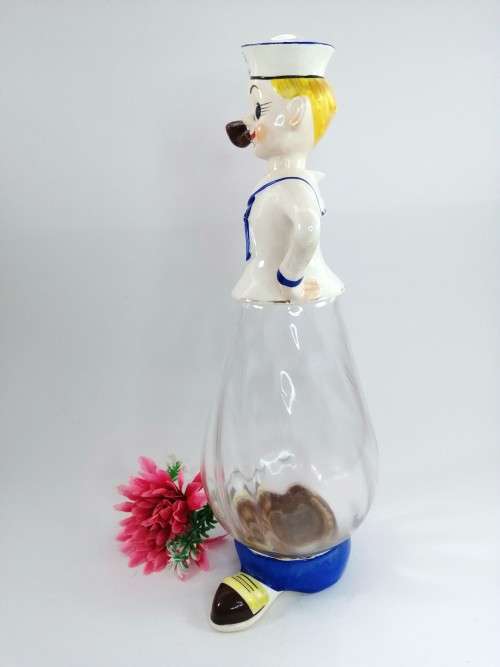 COOL 1950S WW2 SAILOR NAPCO JAPAN CERAMIC DECANTER