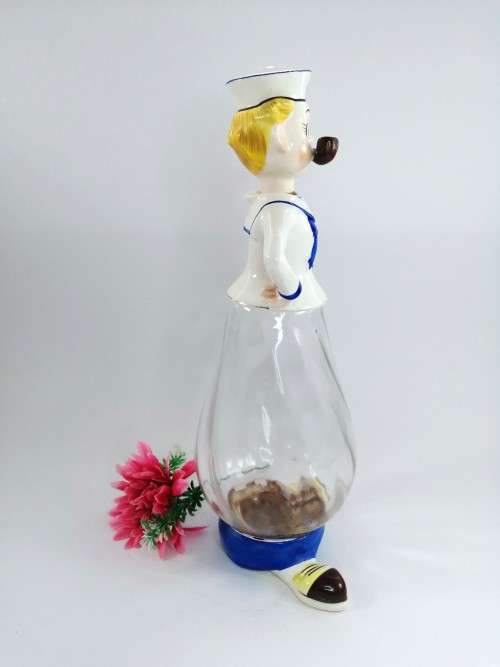 COOL 1950S WW2 SAILOR NAPCO JAPAN CERAMIC DECANTER