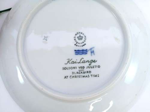 Royal Copenhagen Christmas Plate 1966 - `BLACKBIRD AT CHRISTMAS TIME`