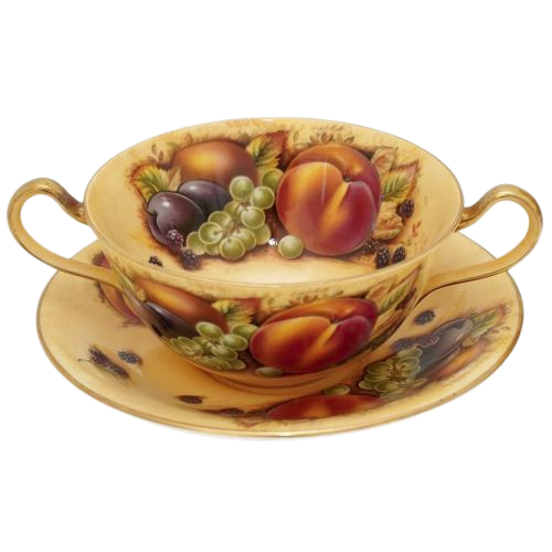 Aynsley Orchard Gold Still Life Fruit Pattern 12 Bowls and Plates