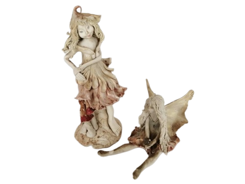 Two FORTUNE FAIRIES ORIGINALS BY KAREN amazing original fairy pieces.