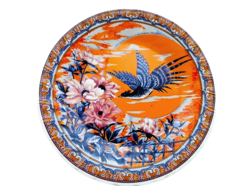 Vintage Japan  Imari Ware  Porcelain Plate - Floral with bird #