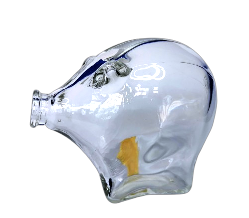 1960s VINTAGE CASCADE ENGLAND ART GLASS PIGGY BANK MONEY BOX  #