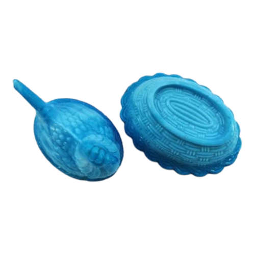 Vintage Blue Milk Glass Chicken on Nest covered dish