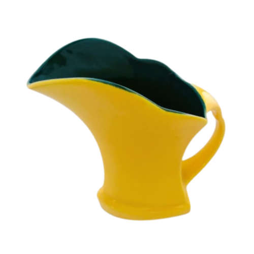 Art Deco Crown Devon Bright Yellow and Green Jug c1939