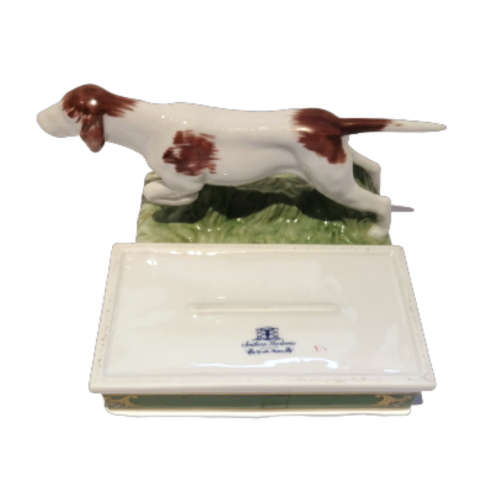 Elizabeth Arden Porcelain Southern Heirloom Lidded Container Setter, Retriever Hunting Dog