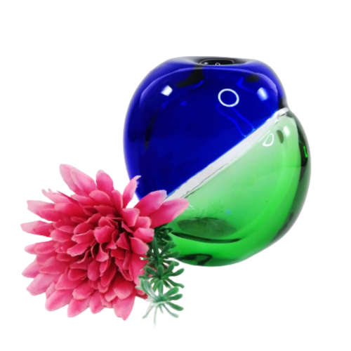 Stunning Blue and Green Blown Glass Vase
