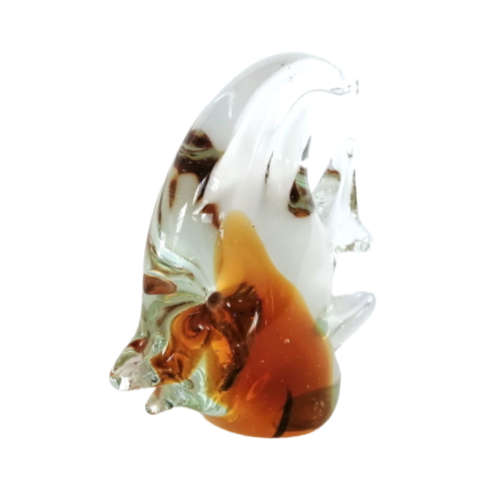 Vintage Glass Figurine Amber Angel Fish