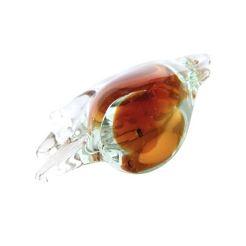 Vintage Glass Figurine Amber Angel Fish