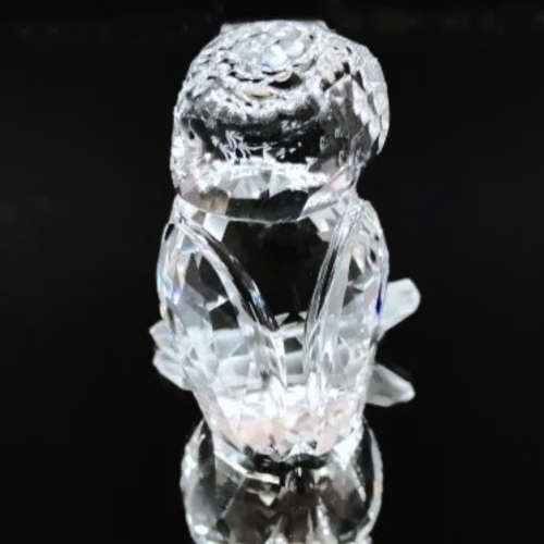 Swarovski Crystal Figurine Owl On A Branch Clear Feathered Beauties