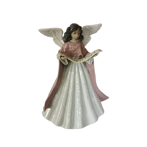 Lladro Angel Tree Topper Music Pink Dress  Navidad Cantante