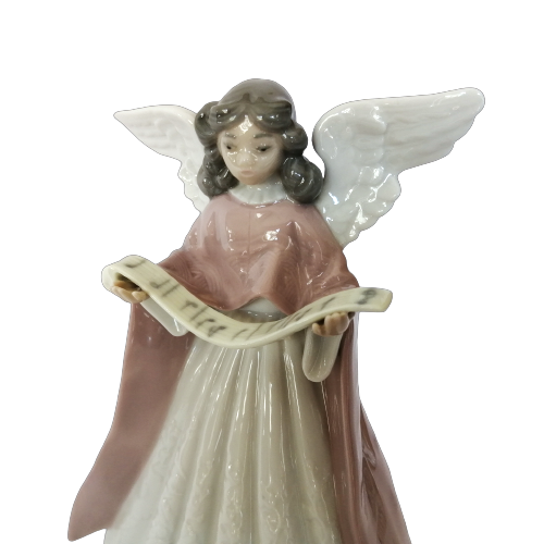 Lladro Angel Tree Topper Music Pink Dress  Navidad Cantante