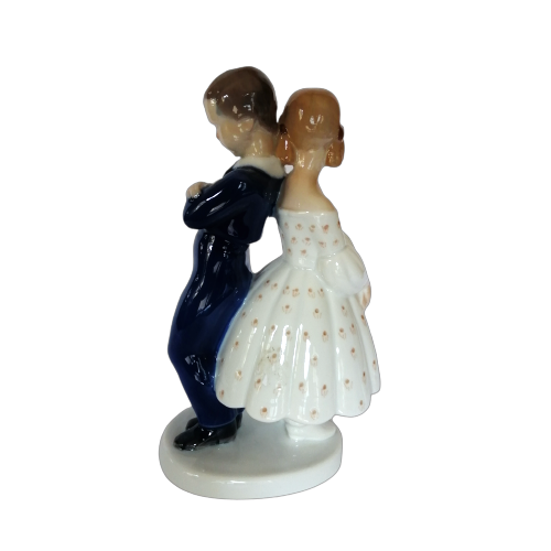 Bing & Grondahl #2372 Denmark Porcelain Figurine Boy Girl Pardon Me Couple