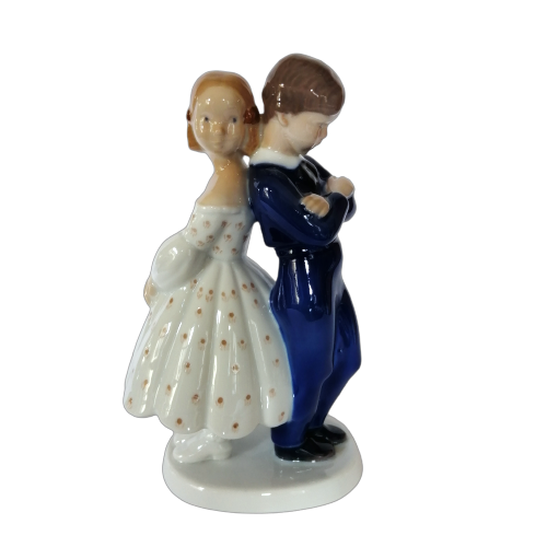 Bing & Grondahl #2372 Denmark Porcelain Figurine Boy Girl Pardon Me Couple