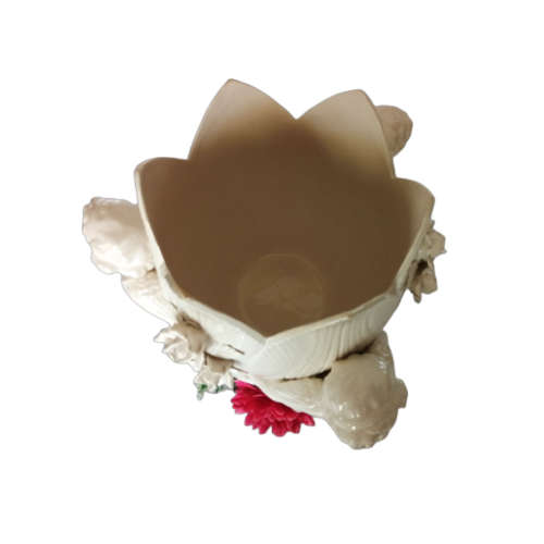 Beautiful White Italian Continental blanc de Chine center bowl depicting Three putti Cherubs