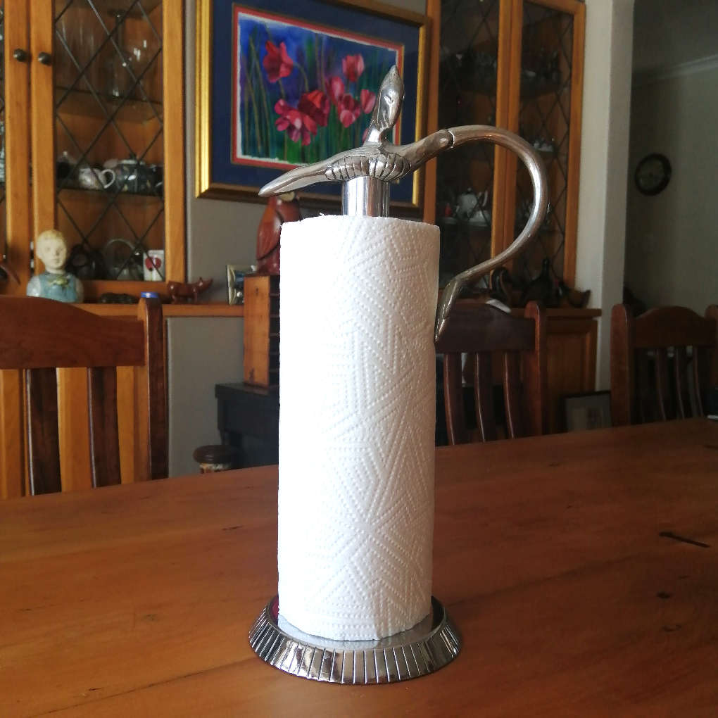 Carrol Boyes Eye-catching Pewter, Spun Aluminium Paper Towel Holder