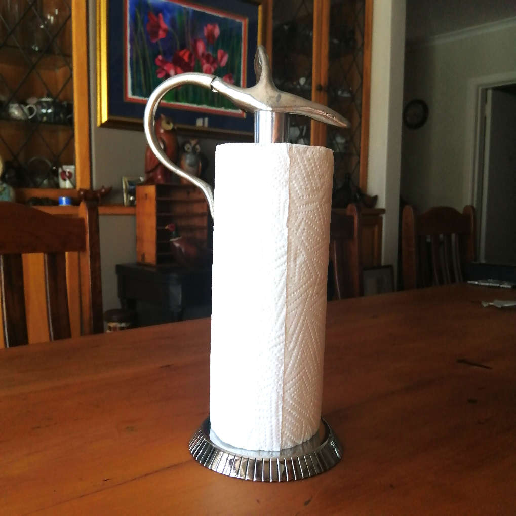 Carrol Boyes Eye-catching Pewter, Spun Aluminium Paper Towel Holder