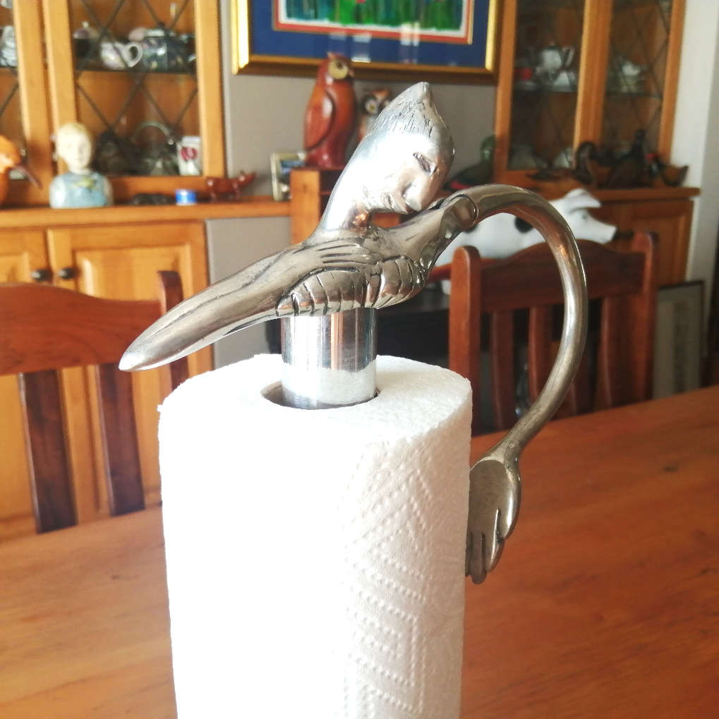 Carrol Boyes Eye-catching Pewter, Spun Aluminium Paper Towel Holder