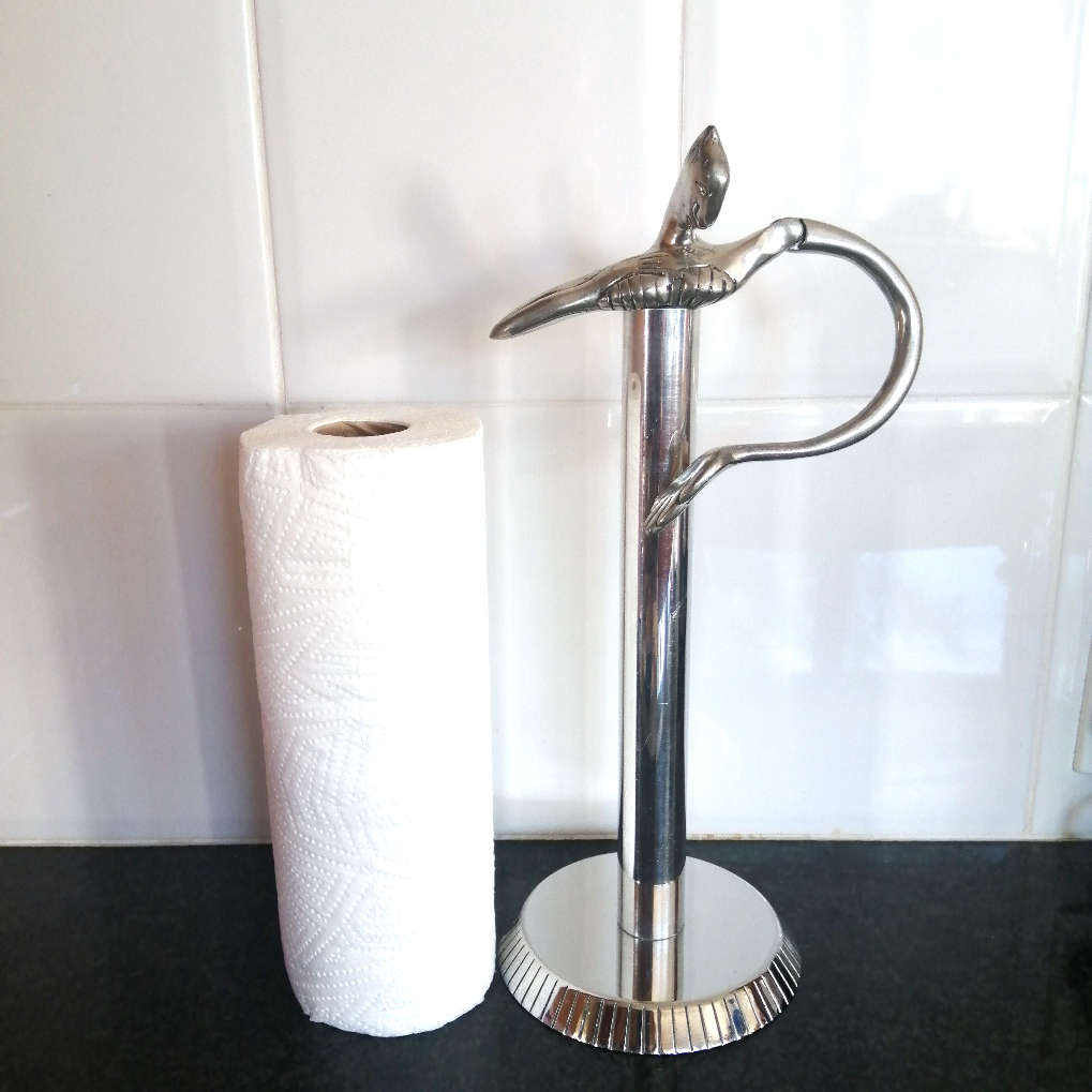 Carrol Boyes Eye-catching Pewter, Spun Aluminium Paper Towel Holder