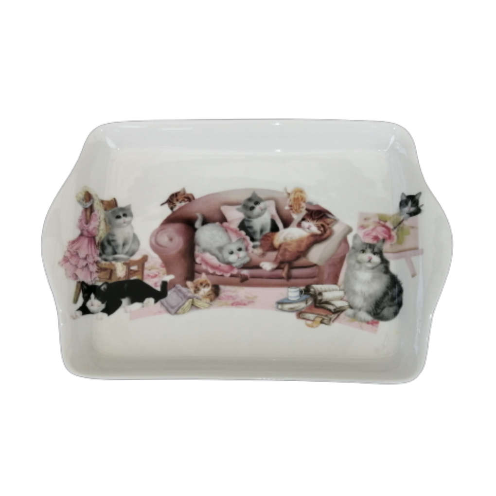Summer River Cats Bone China Mug Coaster and Tray