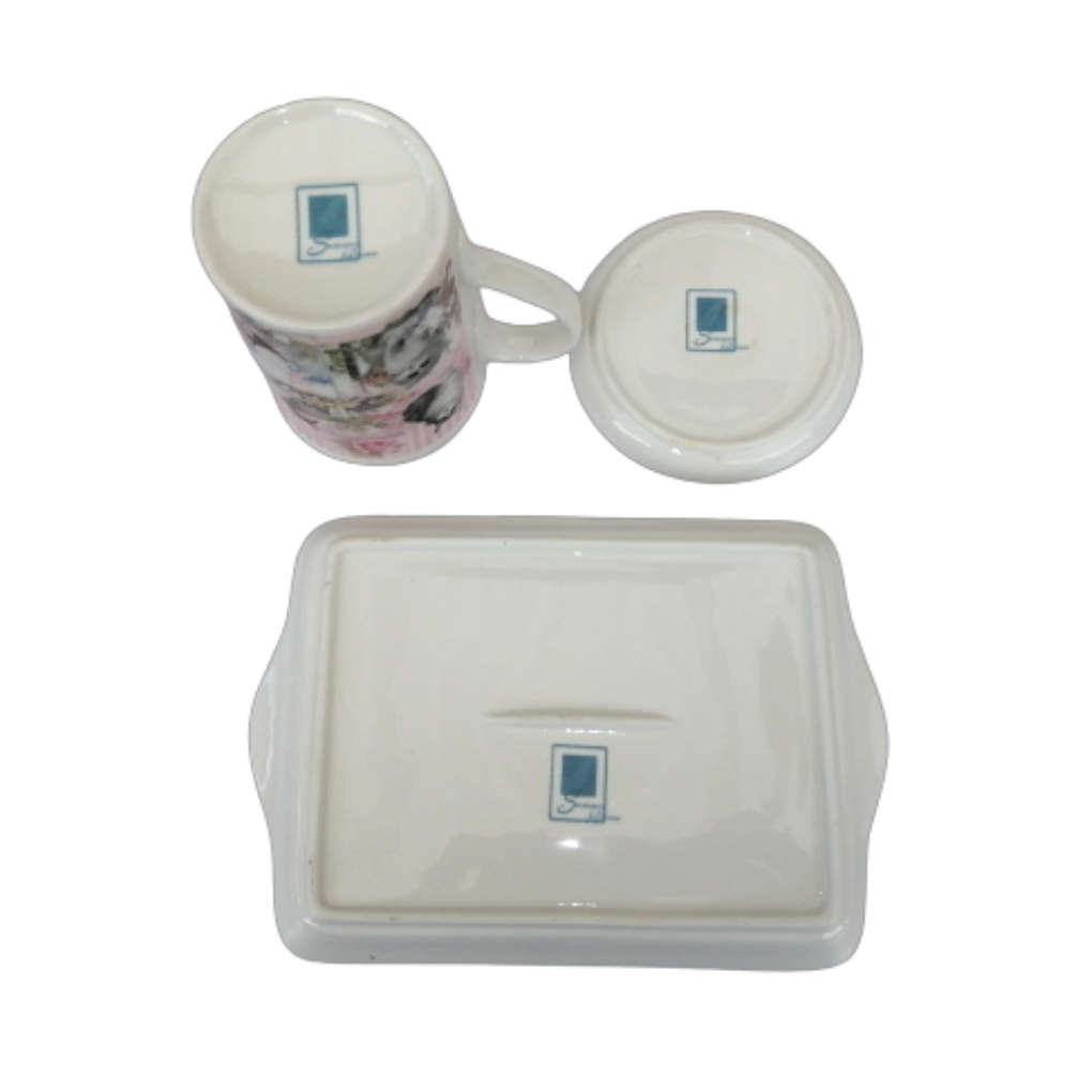 Summer River Cats Bone China Mug Coaster and Tray