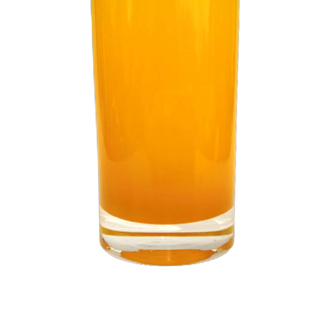 Tall Art Glass Yellow Orange Vase with White inside