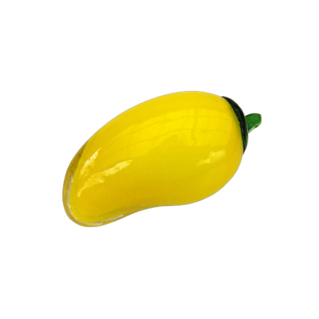 Yellow Art Glass Large Pepper Lifelike